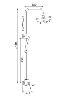 Душевая стойка Shevanik S9136H чёрный